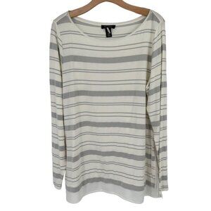 White House black market knit long sleeve striped tunic top size XL womens